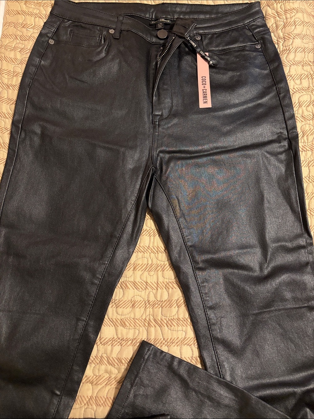 NWT COCO+CARMEN faux leather pants. Size L/XL